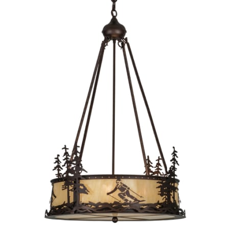 Meyda Tiffany Alpine 4 Light 23" Wide Suspension Pendant Mahogany Bronze