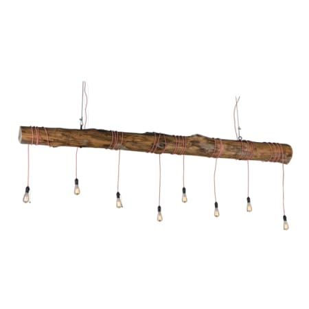 Meyda Tiffany Hounds Tooth 8 Light 120" Wide Abstract Linear Pendant Steel / Natural Wood