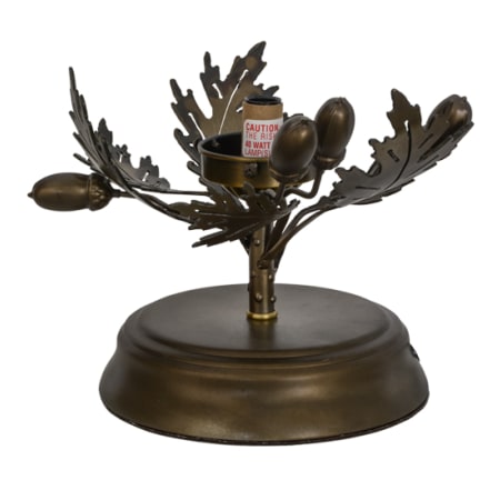 Meyda Tiffany Oak Leaf and Acorn 7" Tall Lamp Base Antique Copper