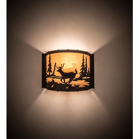 Meyda Tiffany Deer 10" Tall Wall Sconce Timeless Bronze