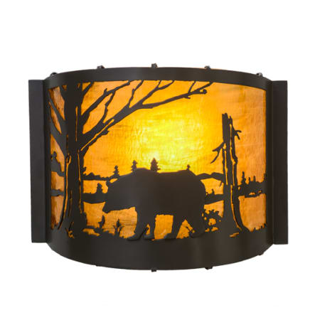 Meyda Tiffany Bear 8" Tall Wall Sconce Timeless Bronze