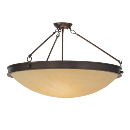 Meyda Tiffany Dionne 3 Light 30" Wide Semi-Flush Bowl Ceiling Fixture - Mahogany Bronze Finish Mahogany Bronze