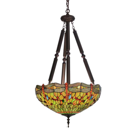 Meyda Tiffany Tiffany Hanginghead Dragonfly 5 Light 22" Wide Pendant Mahogany Bronze