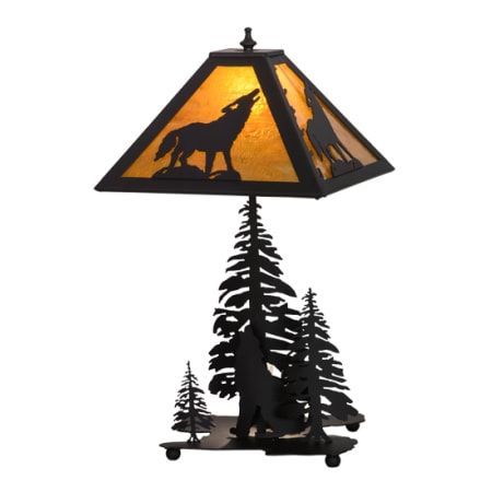 Meyda Tiffany Howling Wolf 21" Tall Buffet Table Lamp Oil Rubbed Bronze