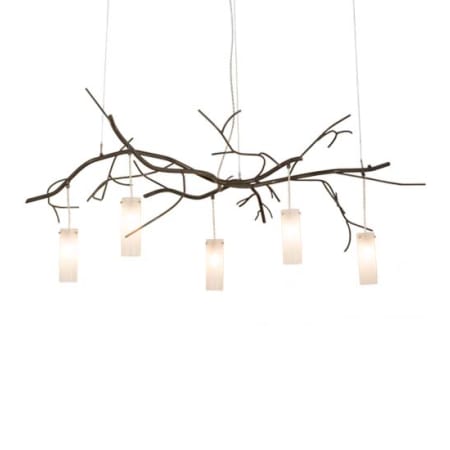 Meyda Tiffany Winter Solstice 5 Light 72" Wide Linear Chandelier Nickel / Timeless Bronze