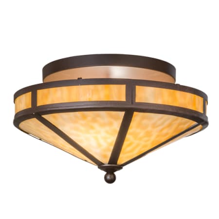 Meyda Tiffany Mission Prime 2 Light 16" Wide Semi-Flush Ceiling Fixture Cafe-Noir