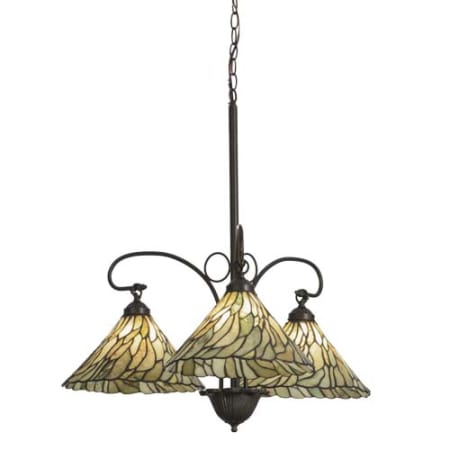 Meyda Tiffany Willow Jadestone 3 Light 30" Wide Chandelier Mahogany Bronze