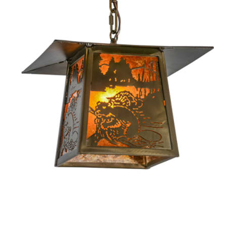 Meyda Tiffany Beaver at Work 17" Wide Pendant Antique Copper