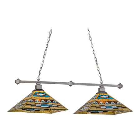 Meyda Tiffany Valencia 2 Light 43" Wide Linear Pendant Nickel