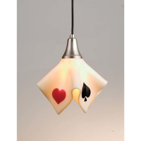 Meyda Tiffany Poker Face 9" Wide Billiard Mini Pendant Nickel
