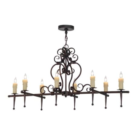 Meyda Tiffany Monica 8 Light 48" Wide Taper Candle Linear Chandelier Mahogany Bronze