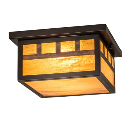 Meyda Tiffany Hyde Park Triple Bar Mission 2 Light 20" Wide Flush Mount Square Ceiling Fixture Craftsman Brown