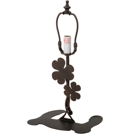 Meyda Tiffany Shamrock 9" Tall Lamp Base Mahogany Bronze
