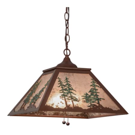 Meyda Tiffany Tall Pines 2 Light 22" Wide Pendant Rust