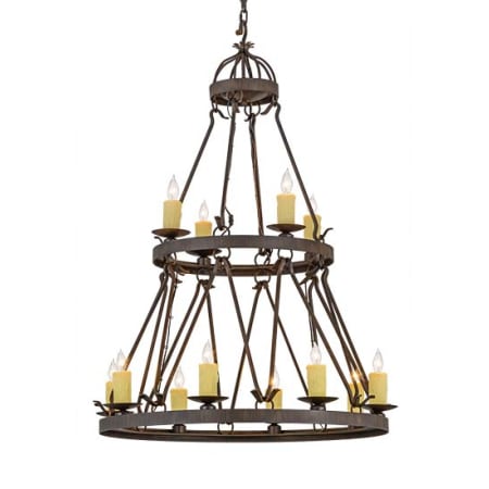 Meyda Tiffany Lakeshore 12 Light 36" Wide Taper Candle Style Chandelier Rust