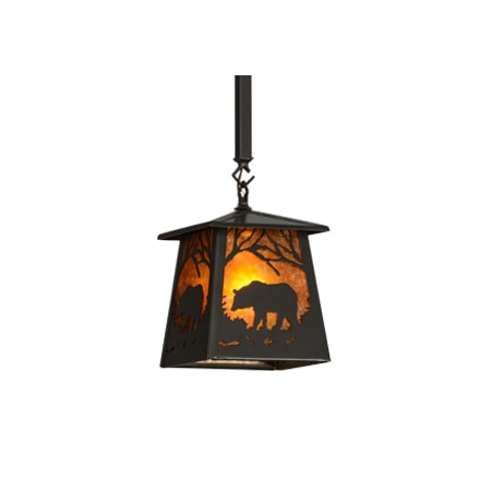 Meyda Tiffany Bear at Dawn 11" Wide Pendant Timeless Bronze