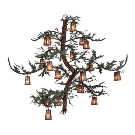 Meyda Tiffany Pine Branch Valley View 18 Light 91" Wide Chandelier Rust