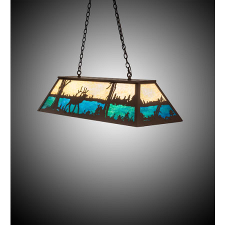 Meyda Tiffany Elk at Lake 9 Light 48" Wide Linear Pendant N/A