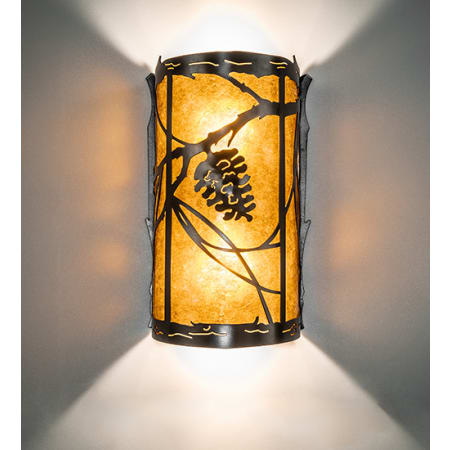 Meyda Tiffany Whispering 2 Light 13" Tall Wall Sconce Exterior Oil Rubbed Bronze