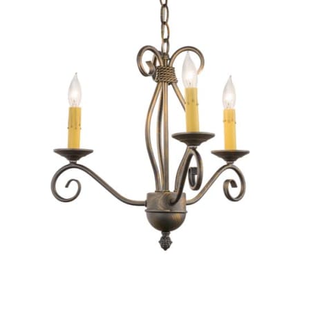 Meyda Tiffany Sienna 3 Light 18" Wide Taper Candle Multi Light Pendant French Bronzed