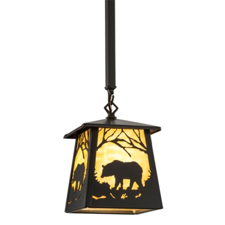 Meyda Tiffany Bear at Dawn 10" Wide Pendant Timeless Bronze
