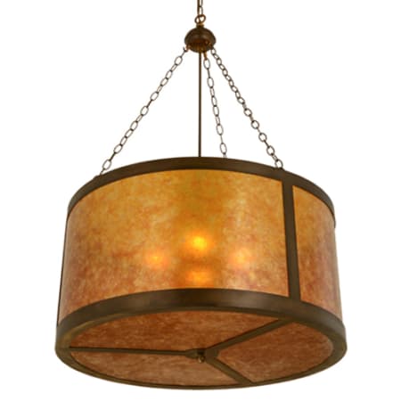 Meyda Tiffany Craftsman 4 Light 32" Wide Suspension Pendant Antique Copper