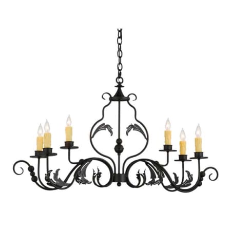 Meyda Tiffany Augusta 6 Light 42" Wide Taper Candle Style Chandelier Wrought Iron