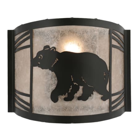 Meyda Tiffany Happy Bear 10" Tall Wall Sconce Textured Black