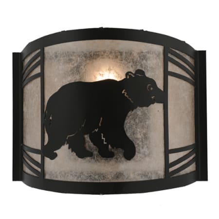 Meyda Tiffany Happy Bear 10" Tall Wall Sconce Textured Black