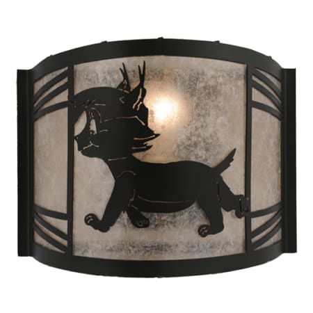 Meyda Tiffany Lynx 10" Tall Wall Sconce Textured Black