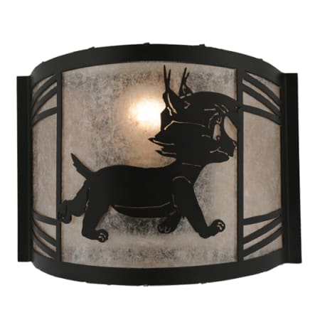Meyda Tiffany Lynx 10" Tall Wall Sconce Textured Black