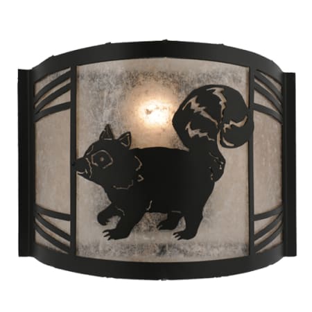 Meyda Tiffany Raccoon 10" Tall Wall Sconce Textured Black