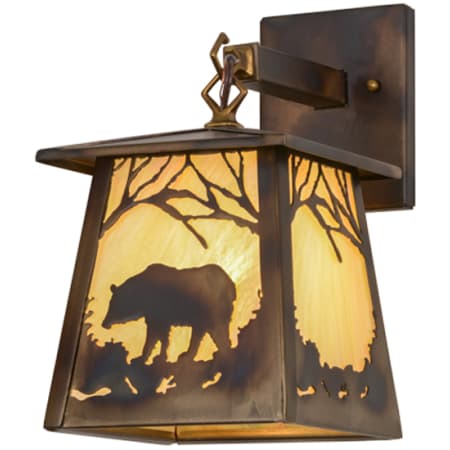 Meyda Tiffany Bear 13" Tall Wall Sconce Dark Burnished Antique Copper