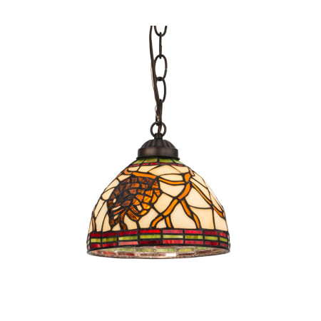 Meyda Tiffany Pinecone 8" Wide Mini Pendant Mahogany Bronze