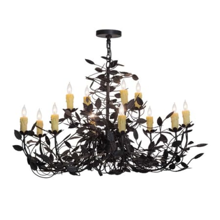 Meyda Tiffany Pear Leaf 12 Light 42" Wide Taper Candle Style Chandelier N/A