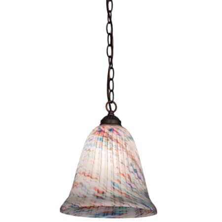 Meyda Tiffany Peacock Pate-De-Verre 11" Wide Pendant Mahogany Bronze
