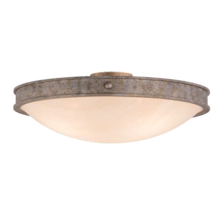 Meyda Tiffany Dionne 3 Light 7-1/2" Tall Semi-Flush Bowl Ceiling Fixture with Beige Shade - Corinth Finish Corinth