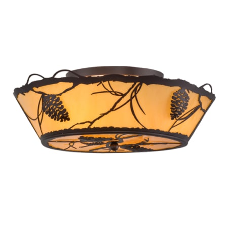 Meyda Tiffany Whispering Pines 4 Light 22" Wide Semi-Flush Ceiling Fixture Mahogany Bronze