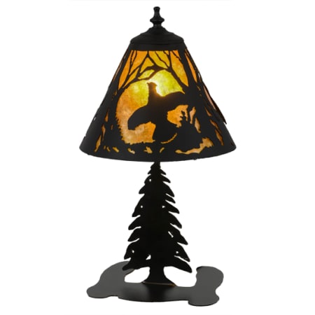 Meyda Tiffany Ruffed Grouse 17" Tall Buffet Table Lamp Amber Mica / Black