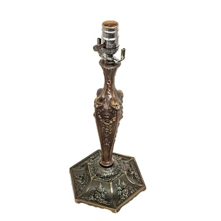 Meyda Tiffany Lion Head 15" Tall Lamp Base Antique Brass