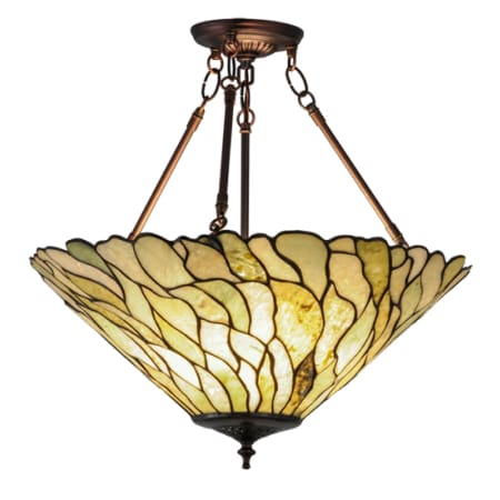 Meyda Tiffany Willow Jadestone 3 Light 20" Wide Pendant Mahogany Bronze