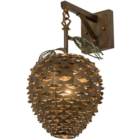Meyda Tiffany Stoneycreek 18" Tall Wall Sconce Antique Copper / Green Needles