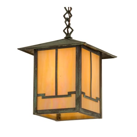 Meyda Tiffany Seneca Valley View 13" Wide Pendant Verdigris