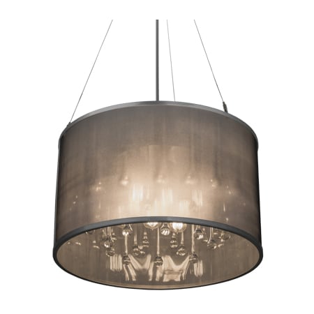 Meyda Tiffany Cilindro 9 Light 24" Wide Suspension Pendant Chrome / Crystal