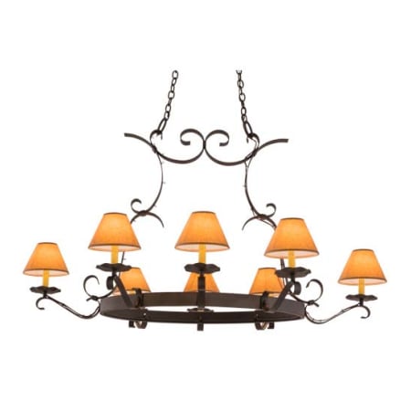 Meyda Tiffany Long Hand forged 8 Light 37" Wide Ring Chandelier Oil Rubbed Bronze
