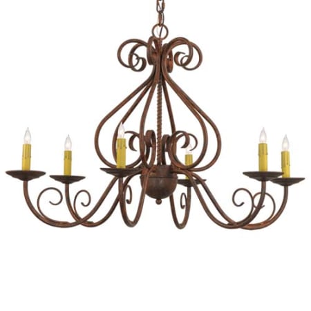 Meyda Tiffany Jenna 6 Light 36" Wide Taper Candle Style Chandelier Rust