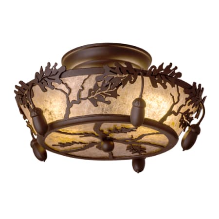 Meyda Tiffany Oak Leaf and Acorn 2 Light 10" Wide Semi-Flush Ceiling Fixture - Oil Rubbed Bronze Finish - GU24 Bulb Base Oil Rubbed Bronze