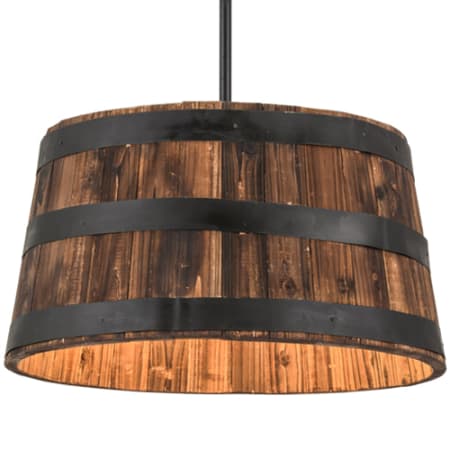 Meyda Tiffany Whiskey Barrel 4 Light 25" Wide Wood Pendant Natural Wood