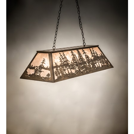 Meyda Tiffany Tall Pines 6 Light 48" Wide Linear Pendant Antique Copper