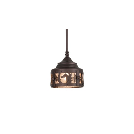 Meyda Tiffany Horseshoe 8" Wide Mini Pendant Mahogany Bronze
